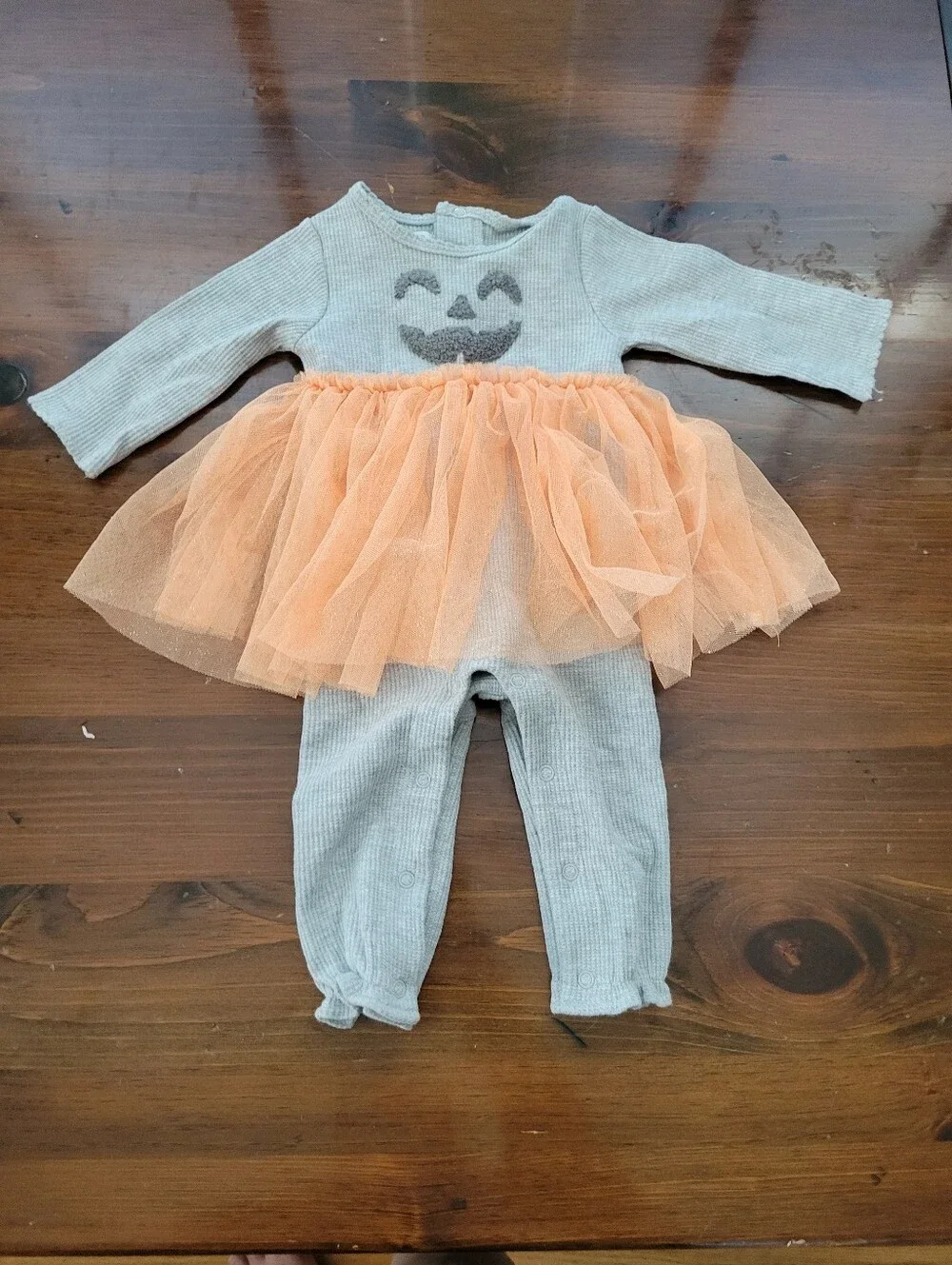 Mud Pie Pumpkin Tutu Costume 3-6m Infant Baby Girl Halloween Outfit